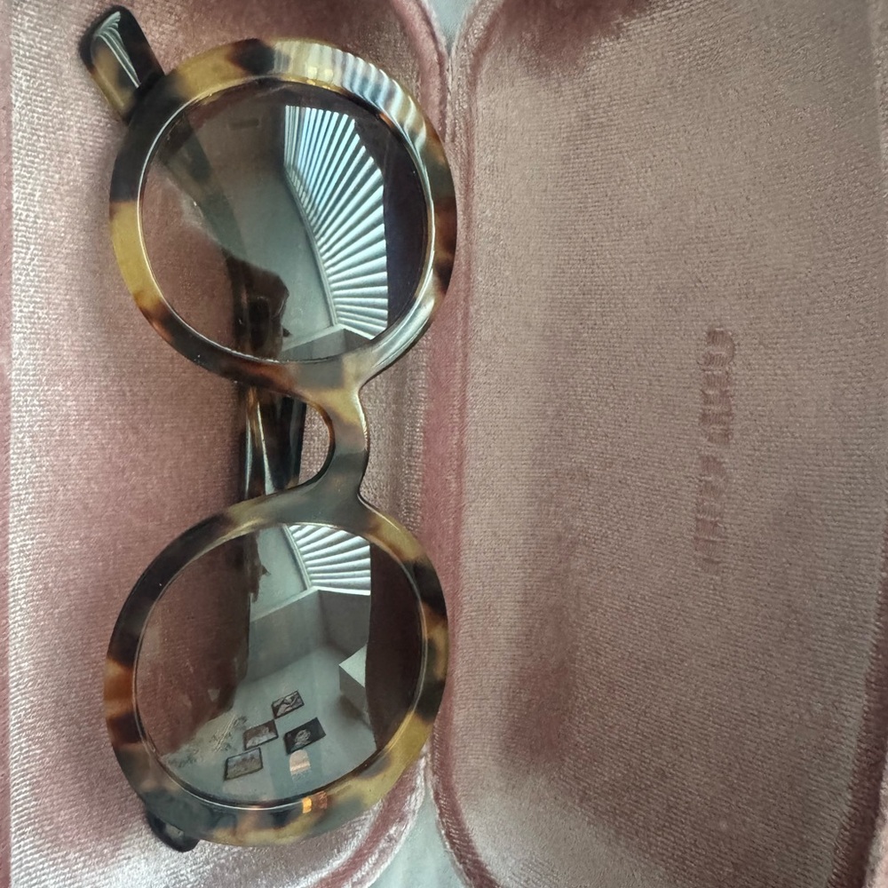Miu Miu Tortoiseshell Round Sunglasses - Picture 2 of 4